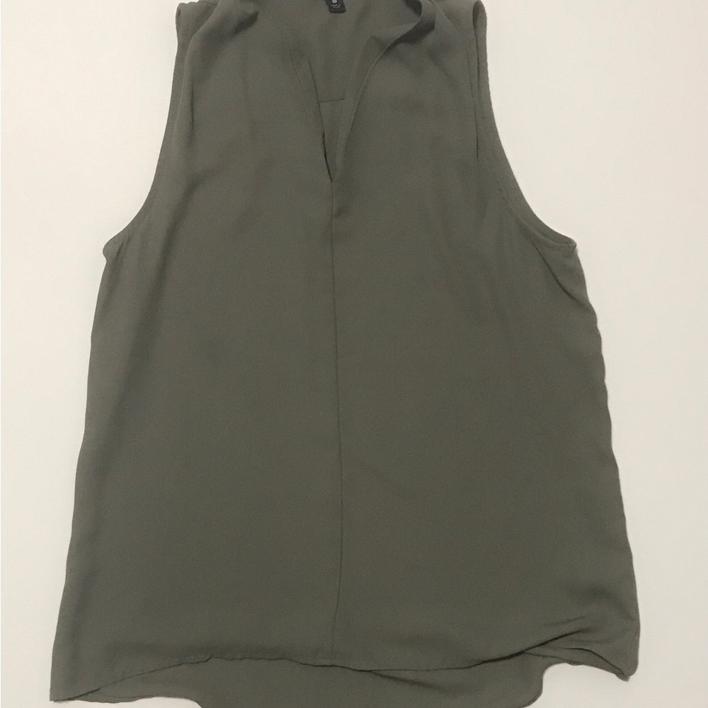 Sleeveless Olive Green Blouse